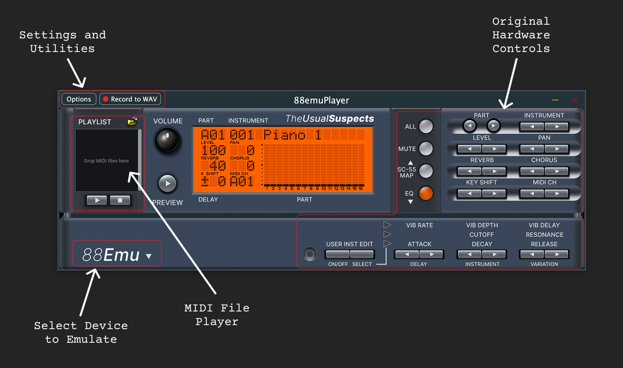 88EmuPlayer User Interface