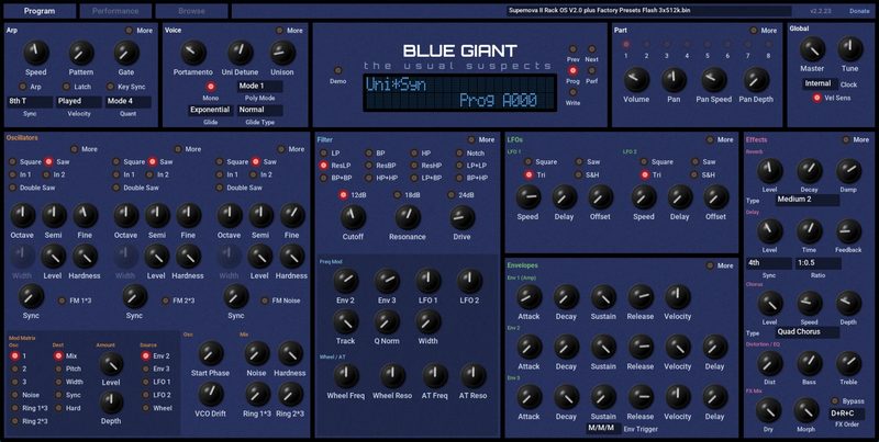 BlueGiant user interface