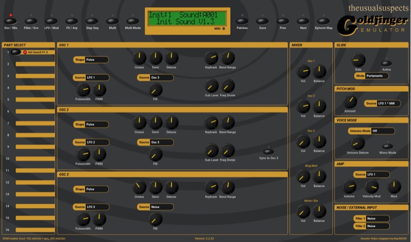 Goldfinger user interface